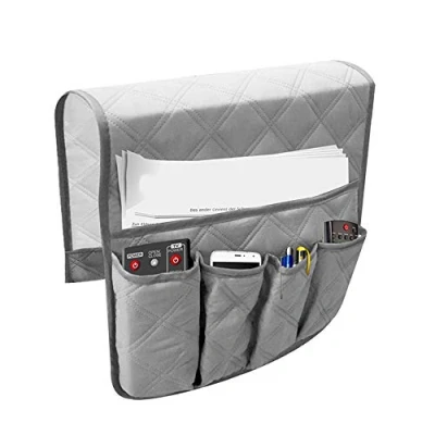 Afbeelding van Armleuningorganizer, waterdicht, ruimtebesparend, voor bank of stoel, bed, opbergtas, tv, afstandsbediening, houder mobiele telefoon, boek, tijdschriften, potlood (grijs)