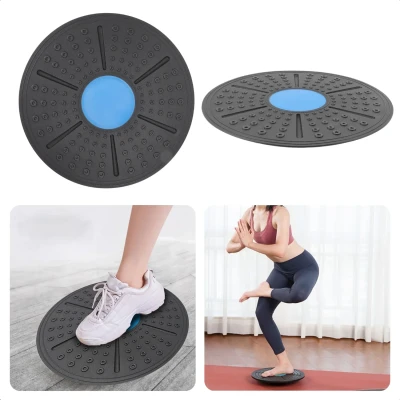 Afbeelding van Cheqo Fitness Balansbord Stabiliteitstraining en Evenwichtstrainer Fysio Revalidatie Balanstrainer Diameter 36 cm Wiebelkussen Wiebelbord Balance Board Balansbal Balanskussen Anti Slip Yoga Pilates
