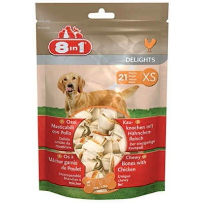 Afbeelding van 8in1 Delights Kauwknook Hondensnacks Kip 21x12 g 21 stuks Xsmall