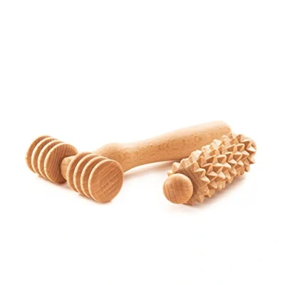 Afbeelding van Tuuli Houten Body Massage Set Derma Roller voor Gezicht Nek Arm Hand Schouders