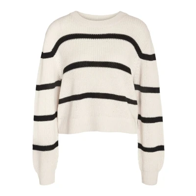 Afbeelding van Noisy May Gestreifter Trui, Dames, Maat: XS, Eggnog