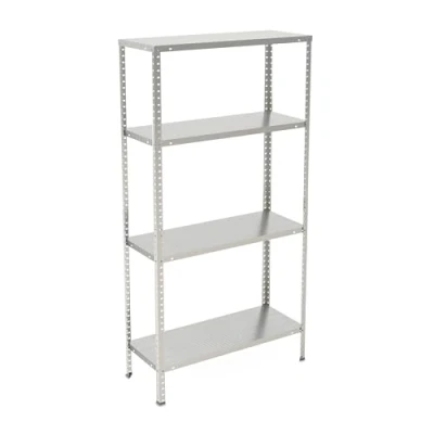 Afbeelding van Relaxdays Gegalvaniseerd metalen rek, 4 legplanken, tot 160 kg, rek van robuust staal, kelderrek, 150 x 75 30 cm, zilver