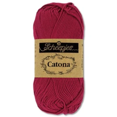 Afbeelding van Frida&#039;s Wollhaus Scheepjes Catona Amigurumi, 50 g, 100% katoen, voor breien en haken, 109 kleuren (517 robijn)