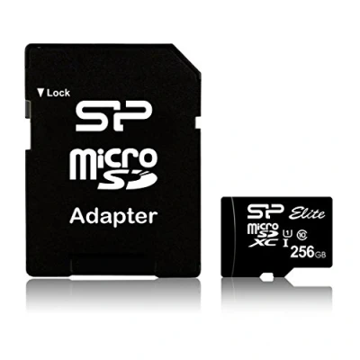 Image de SILICON POWER Elite Carte mémoire flash (adaptateur microSDXC vers SD inclus(e)) 256 Go UHS Class 1 / Class10 I