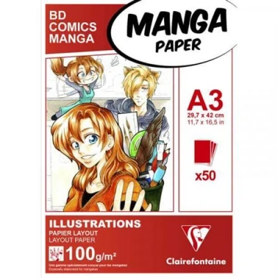 Image de Bloc dessin Manga illustration 50 feuilles A3 100 g