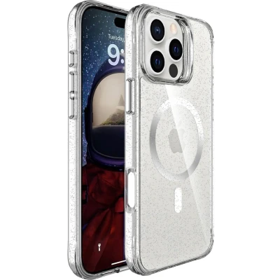 Afbeelding van imoshion Hoesje Geschikt voor iPhone 16 Pro Glitter Backcover MagSafe 2.0 Zilver