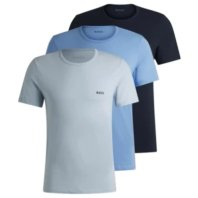 Afbeelding van BOSS Classic 3 PACK Pyjamashirt, Heren, Maat: Large, Blue/light blue/dark blue