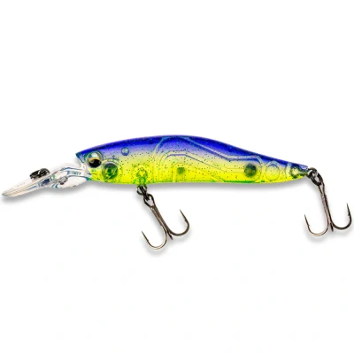 Afbeelding van LMAB KØFI Flash Vibe 80 Suspending Medium Runner Twitchbait 8cm (11g) Purple Rave Transparent Plug