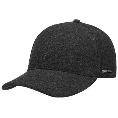 Afbeelding van STETSON Vaby Earflap herenpet wol voor de winter, gesloten achter, met vizier, oortjes, voering, herfst Antraciet