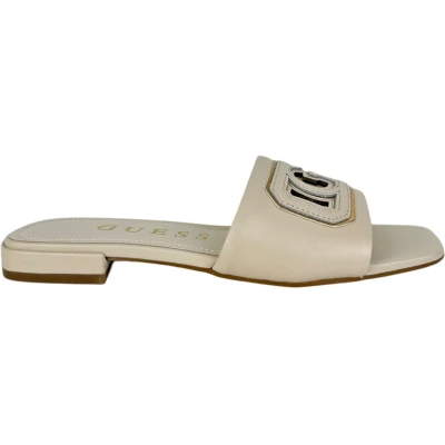 Afbeelding van Guess Tarisha Muiltjes, Dames, Maat: 40, Cream/gold Leer/ synthetisch