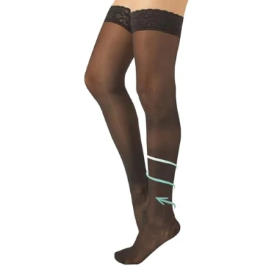 Afbeelding van CALZITALY Gegradueerde compressiekousen voor dames 10 14 mmm/Hg S, M, L, XL zwart, huid Made in Italy, zwart.