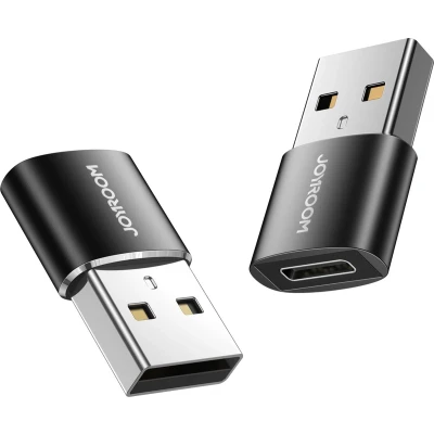 Afbeelding van Joyroom USB 2.0 A Male naar C Female Adapter 2 pack Zwart