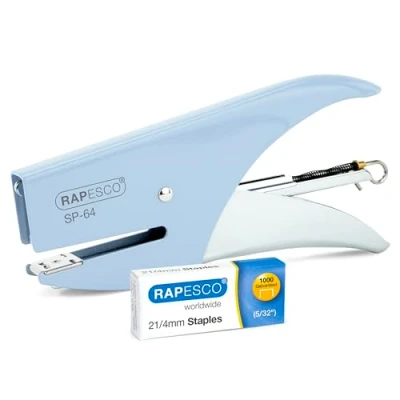 Afbeelding van Rapesco 1376 SP 64 nietjes en 1000 type 21/4 mm, capaciteit van 12 vellen, pastelblauw