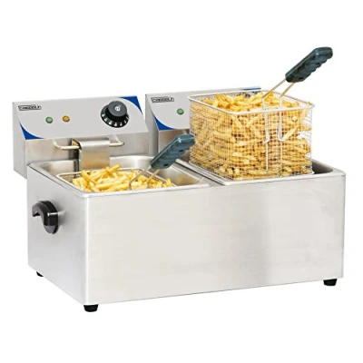 Afbeelding van Casselin CFE42 Elektrische friteuse, 2 x 4 l