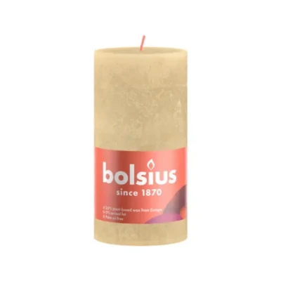 Afbeelding van Rustiek stompkaars shine 130 x 68 mm Oat beige kaars Bolsius