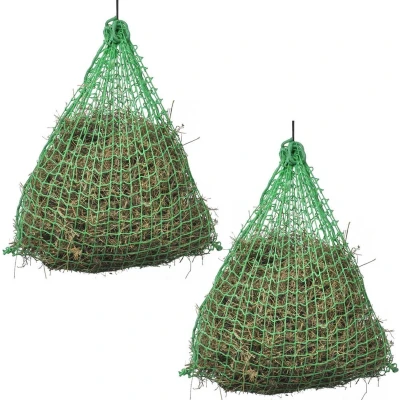 Afbeelding van vidaXL Hooinetten rond 2 stuks 0,75x0,75 m PP