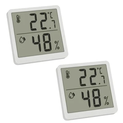 Afbeelding van TFA Dostmann 30.5059.02.02 Set van 2 digitale binnenthermometers en hygrometer voor kamertemperatuur luchtvochtigheid, wit