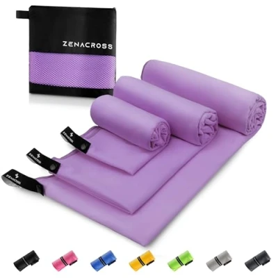 Afbeelding van Zenacross Microvezelhanddoek met draagtas, compact, sneldrogend en absorberend