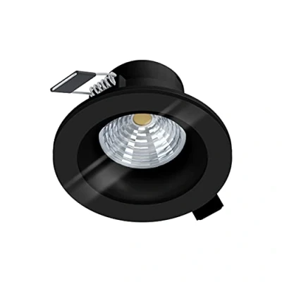 Afbeelding van EGLO LED inbouwspot Salabate, spot dimbaar van aluminium en glas, inbouwlamp in zwart, helder, badkamer neutraal wit, IP44, Ø 8,8 cm