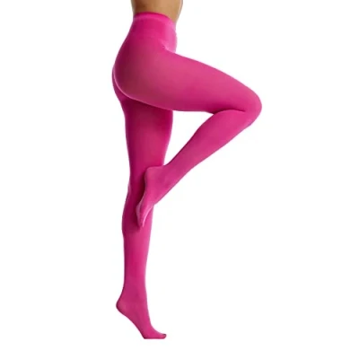 Afbeelding van Frola Semi ondoorzichtige panty voor dames, 80 denier, effen panty, met voeten, Fuchsia Fedora