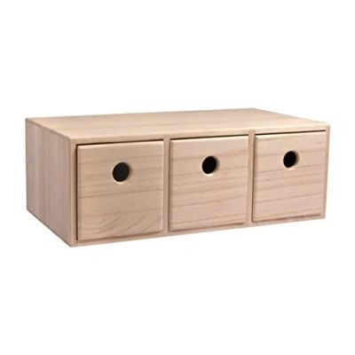Afbeelding van Rayher Commode van hout met 3 laden, FSC 100%, natuur, 32 x 18 11,5 cm