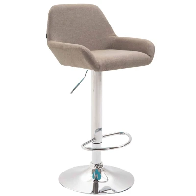 Afbeelding van Barkruk Mysen Stof Chrome frame Taupe