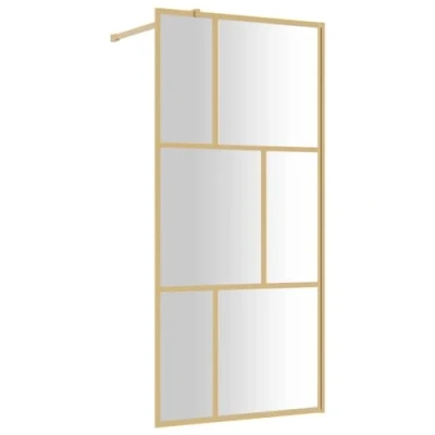 Afbeelding van Inloopdouchewand transparant 90x195 cm ESG glas goudkleurig