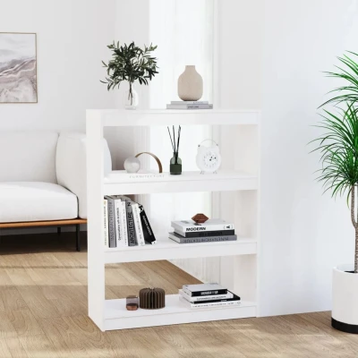 Afbeelding van Boekenkast/kamerscherm 80x30x103,5 cm massief grenenhout wit