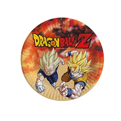 Image de 8 Assiettes En Carton Dragon Ball Z™ 23 Cm Multicolore
