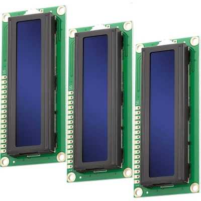 Afbeelding van AZDelivery 3 x HD44780 1602 LCD module Blauwe weergave 2x16 tekens Inclusief E Book!