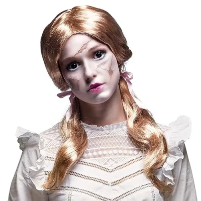 Afbeelding van Boland Pruik Schoolgirl strawberry Blond Vlechtjes Lang Vrouwen Schoolmeisje