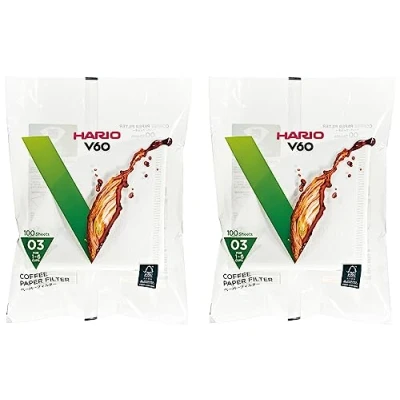 Afbeelding van HARIO VCF 03 100W papieren filter voor V60 03W, 1 6 bekers, 200 stuks, wit