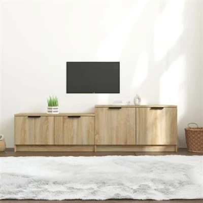 Afbeelding van Tv meubel 158,5x36x45 cm bewerkt hout sonoma eikenkleurig