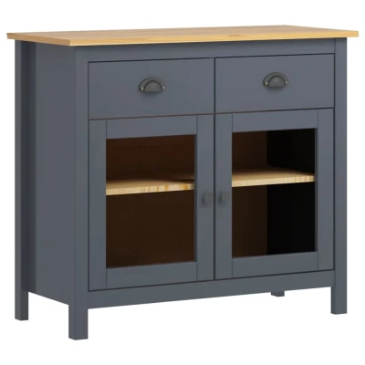 Afbeelding van Dressoir Hill Range 90x40x80 cm massief grenenhout grijs