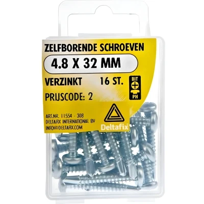 Afbeelding van Zelfb.schroef 4.8x32mm verz 16st Deltafix