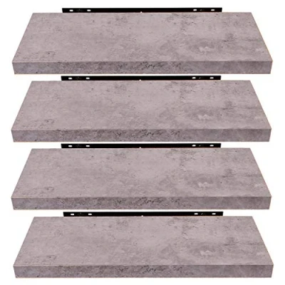 Afbeelding van EUGAD 4 delig zwevend wandrek van hout, 80 x 22,9 3,8 cm, grijs 0144QJ
