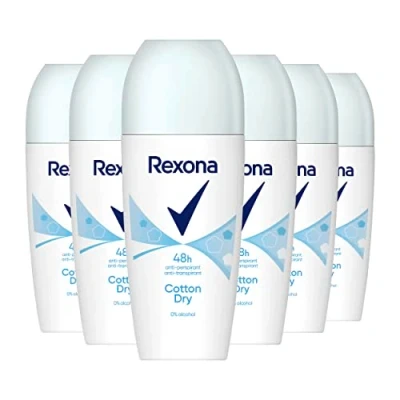Afbeelding van Rexona Roll On Cotton Dry anti transpirant met licht bloemige en subtiele geur geïnspireerd op katoen