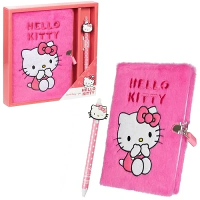 Afbeelding van Hello Kitty Dagboek, A5, afsluitbaar, met pen, cadeaus voor haar (roze)
