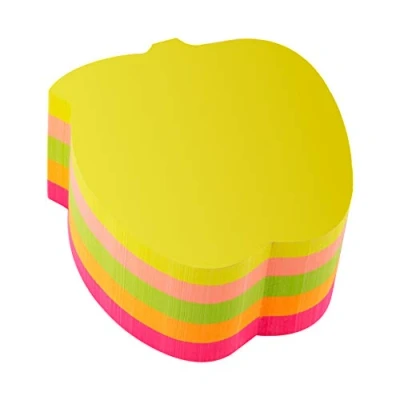 Afbeelding van D.RECT Zelfklevende notities set van 1 stuk 70 x mm plaknotities 400 bladblok kantoorbenodigdheden neonkleur appelvorm 110514