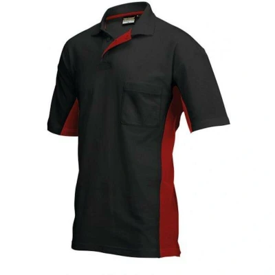 Afbeelding van Tricorp Poloshirt Workwear 202002 180gr Zwart/Rood Maat XS