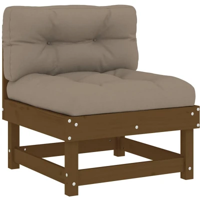 Afbeelding van Loungeset Met Kussens Massief grenenhout of Douglas Hout 1 / Honingbruin Middenbank