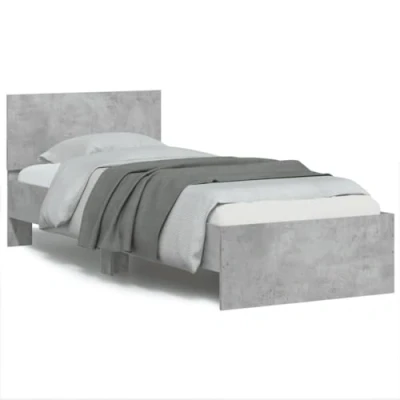 Image de vidaXL Cadre de lit tête gris béton 75x190 cm bois ingénierie
