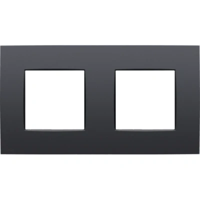 Afbeelding van Tweevoudige afdekplaat met 71 mm centerafstand, Niko Intense anthracite coated