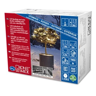 Afbeelding van Konstsmide 6631 117 Micro lichtketting Buiten werkt op het lichtnet Aantal lampen 80 LED Warmwit Verlichte lengte: 7.9 m