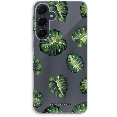 Afbeelding van Case Company® hoesje geschikt voor Samsung Galaxy A55 Tropische bladeren Soft Cover Telefoonhoesje Bescherming aan alle Kanten en Schermrand