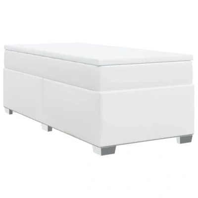 Afbeelding van vidaXL Boxspring met matras kunstleer wit 90x200 cm