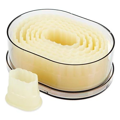 Afbeelding van thermohauser 7 stuks uitsteekvormen van nylon met hart en golf, 4,5 12,3 cm, wit