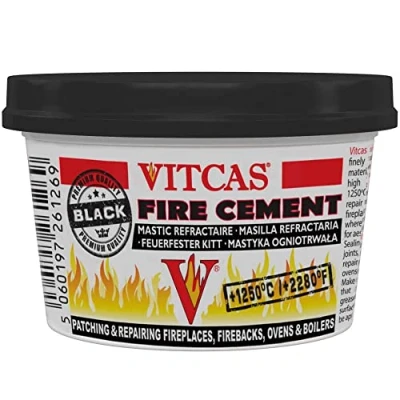 Afbeelding van VITCAS 500 g zwart vuurvast cement uitstekende hechting verandert in steen reparatie haarden kachels ketels eenvoudig te bedienen luchtdichte afdichting snelle reparatietijd