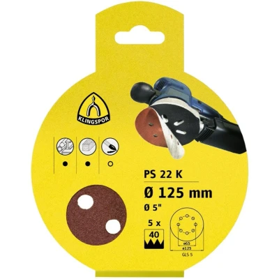 Afbeelding van Klingspor schuurschijf met klittenband 125mm K40 (5st)