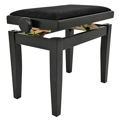 Afbeelding van NAVARREZ Pianobanken Elegance zwart mat, hoogte verstelbaar 45 58 cm, NV40